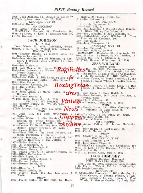 Boxing News Clipping #404 - Jack Dempsey, Gene Tunney