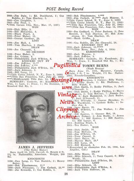 Boxing News Clipping #405 - James J. Jeffries