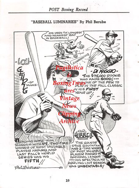 Boxing News Clipping #407 - Whitey Bimstein, Lou Gehrig