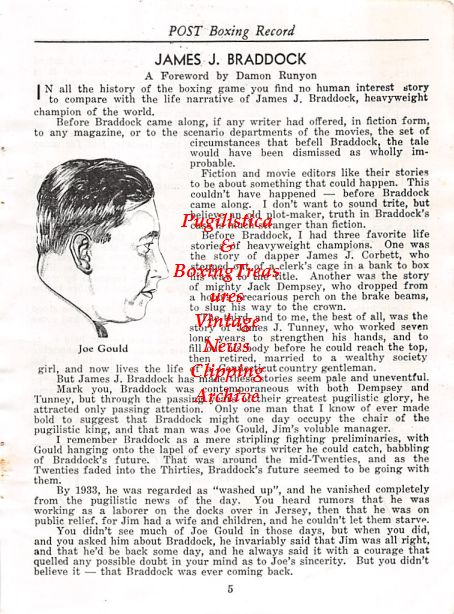 Boxing News Clipping #408 - Joe Gould, James J. Braddock