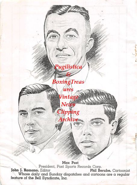 Boxing News Clipping #410 - Max Post, John J. Romano, Phil Berube