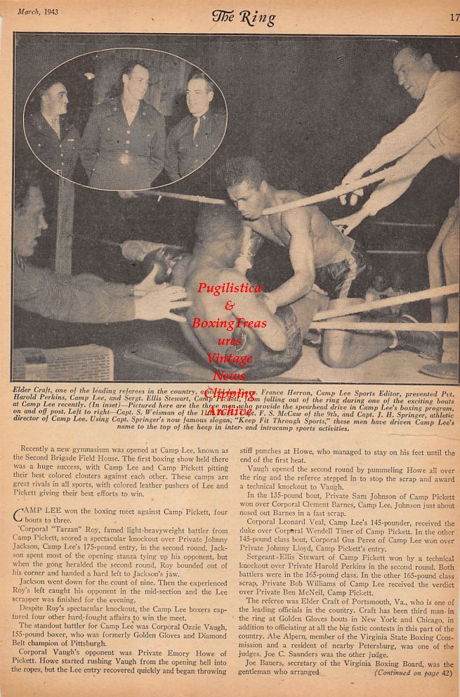 Boxing News Clipping #414 - Billy Petrolle, Barney Ross, Harold Perkin vs. Ellis Stewart