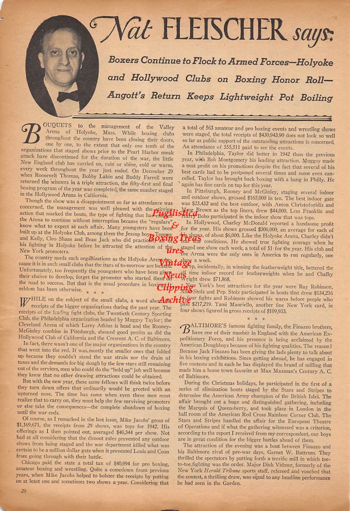 Boxing News Clipping #415 - Fort Riley Boxing Champions / Ralph Guildford, Reuben Meyer, Joe Prigosky, Young Stuhley, Bob Sikes, Cleveland West, Tom Attra, Crosby Taunto and more