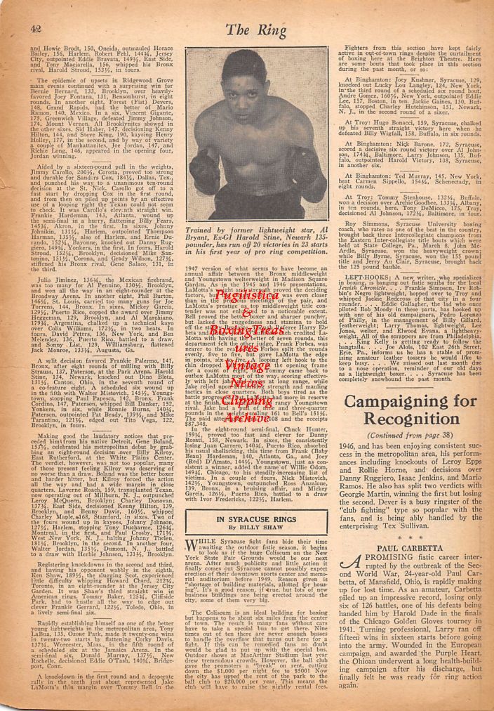 Boxing News Clipping #417 - Harold Stine