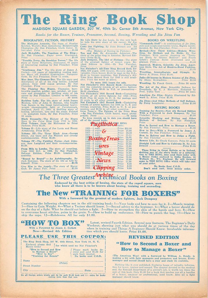 Boxing News Clipping #418 - Robert Fitzsimmons vs. James J. Corbett