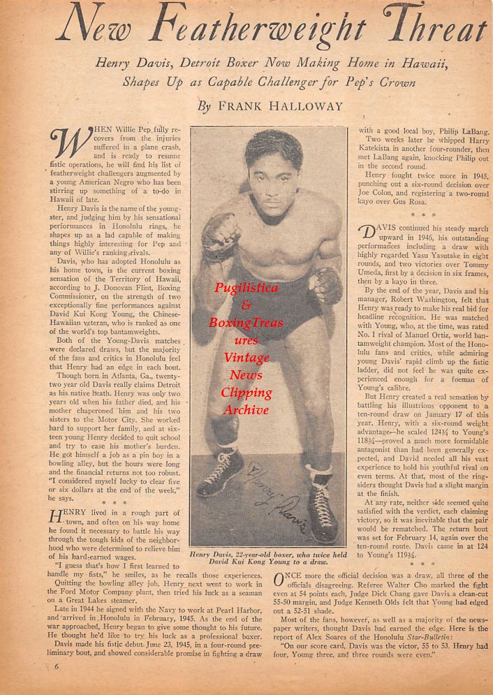 Boxing News Clipping #420 - Henry Davis