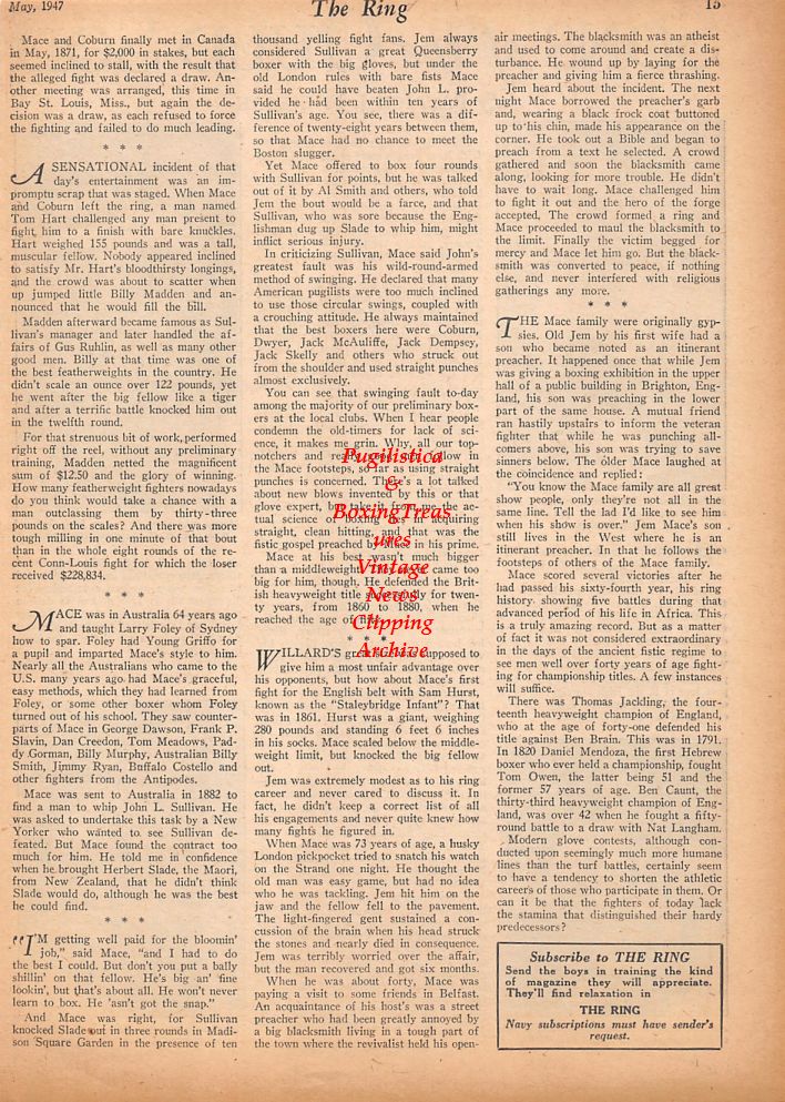 Boxing News Clipping #423 - Eddie Doran, Martin Thornton, Rinty Monaghan, Alex Woods