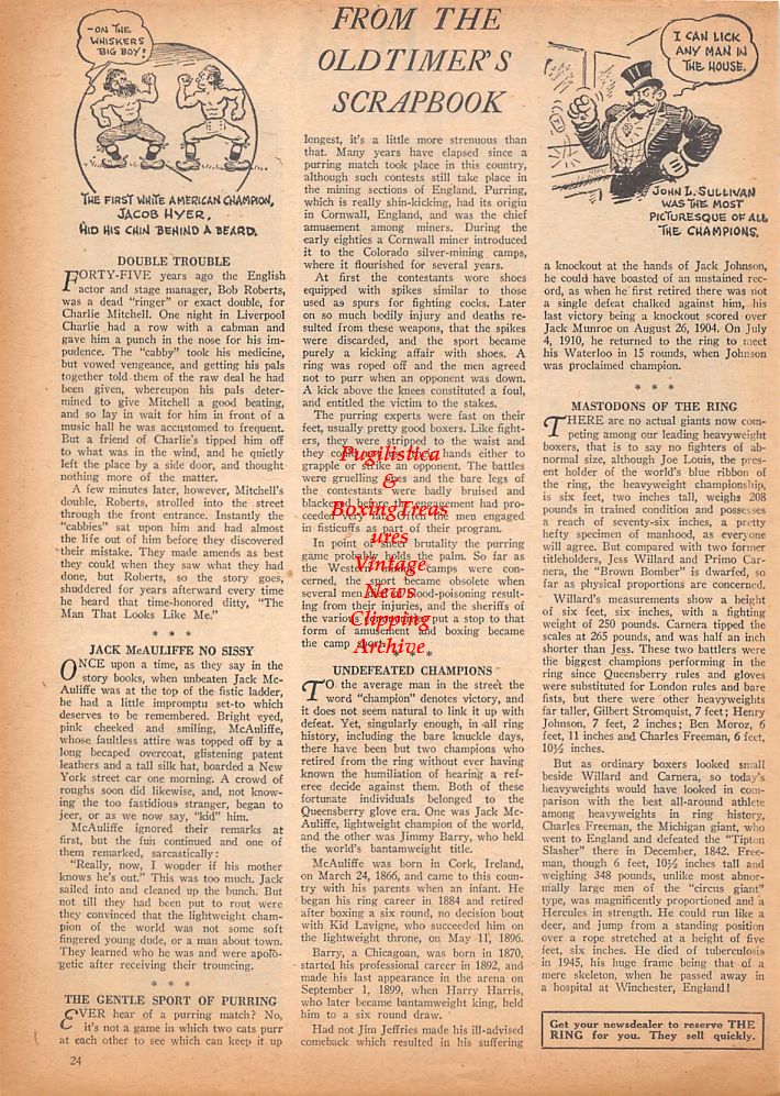 Boxing News Clipping #428 - Grady Welch, Eddie Dames, Jackie Dickers, Paul Watson, Gus Mancuso