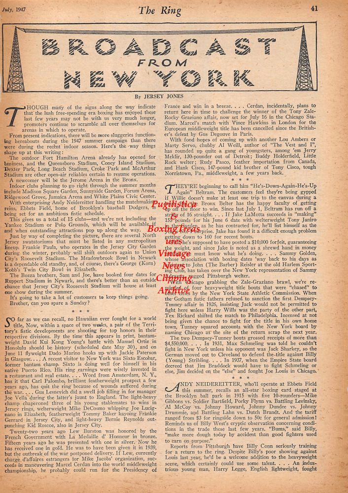 Boxing News Clipping #434 - Vinnie Rossano, Rocco Rossano
