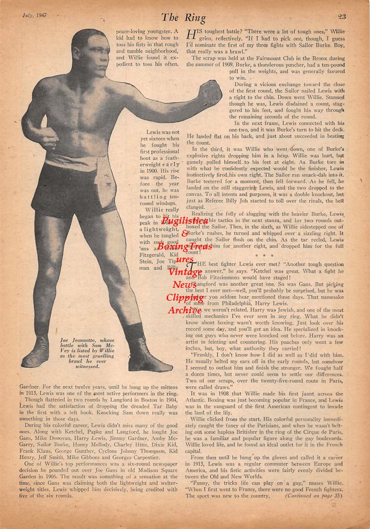 Boxing News Clipping #439 - Joe Danos, Joe Poodles Jr., George Verchik, Billy Gillard, Mike Jacobs, Joe Jeannette