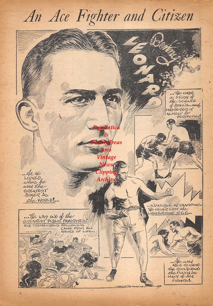 Boxing News Clipping #447 - Benny Leonard, Charley White, Jimmy McLarnin