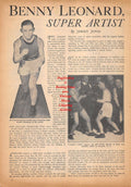 Boxing News Clipping #449 - Jersey Joe Walcott, Joe Baksi, Joey Maxim, Benny Leonard, Willie Ritchie