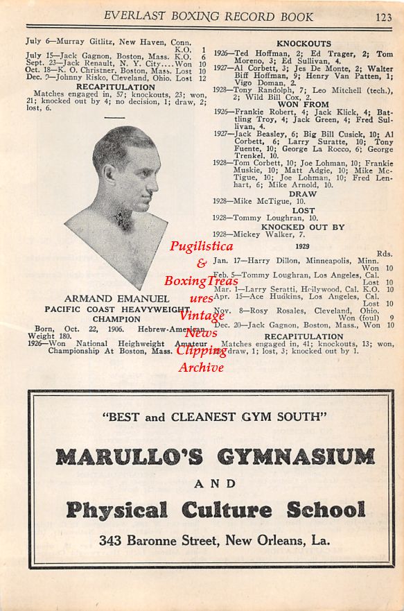 Boxing News Clipping #46 - K.O. Christner, George Hoffman, Armand Emanuel