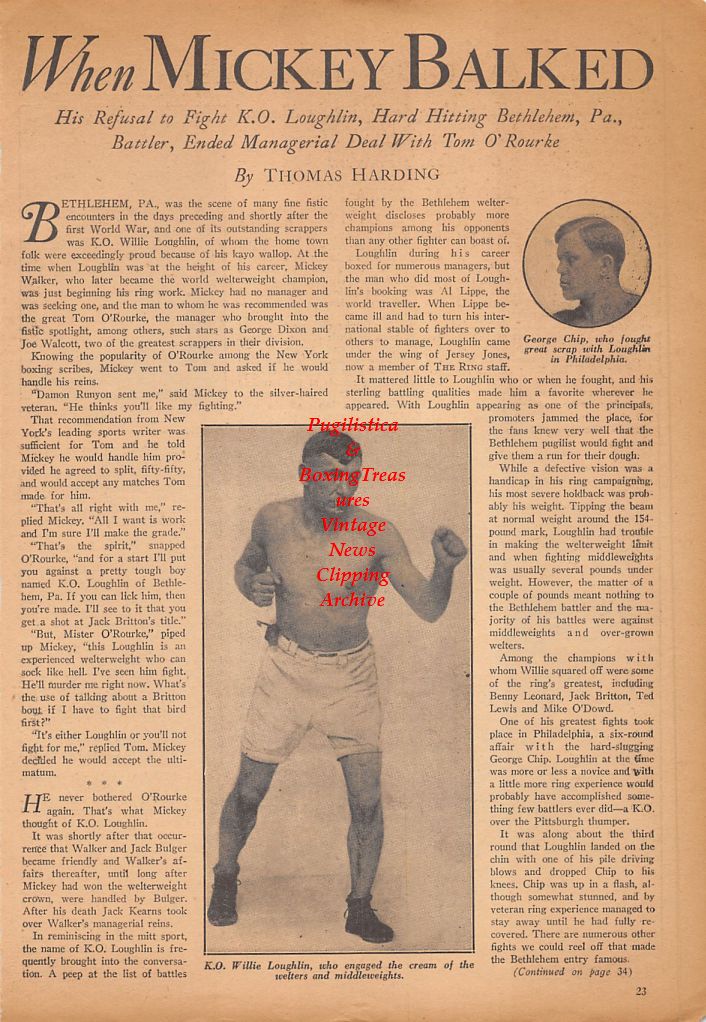 Boxing News Clipping #463 - David Kui Kong Young, Dado Marino, K.O. Willie Loughlin, George Chip