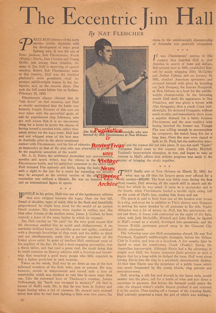 Boxing News Clipping #464 - Kid Broad, Jim Hall