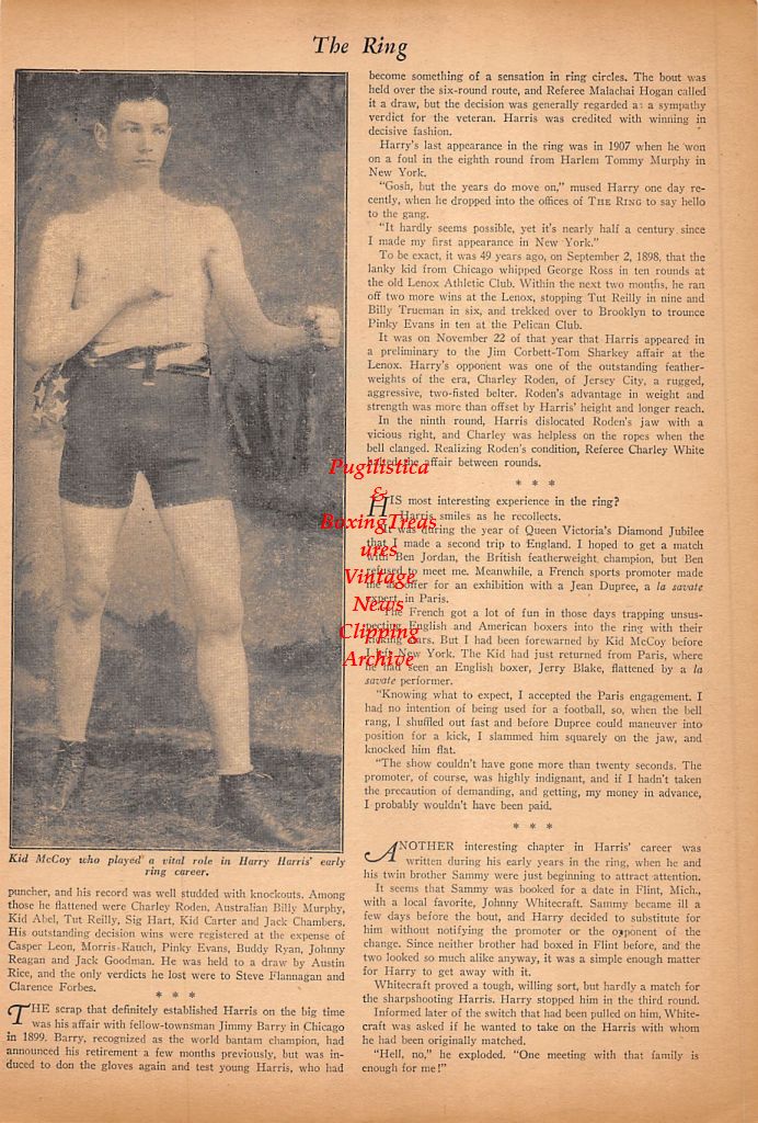 Boxing News Clipping #474 - Bill Brady, Squire Abingdon, Kid McCoy