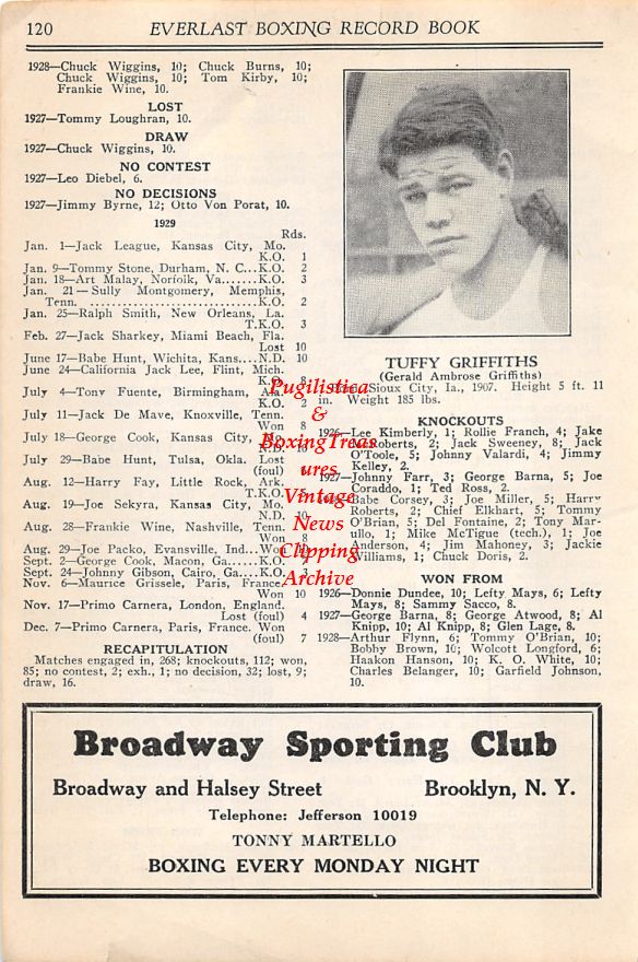 Boxing News Clipping #48 - Tuffy Griffiths