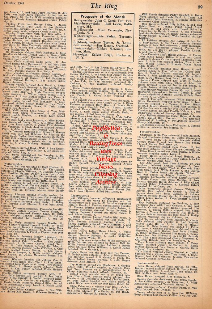 Boxing News Clipping #485 - George Dunn, Danny Bartfield