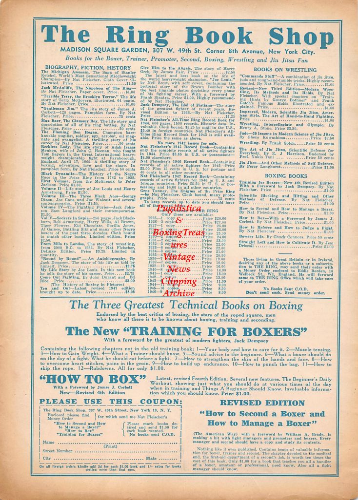 Boxing News Clipping #487 - Jack Dempsey vs. Gene Tunney II
