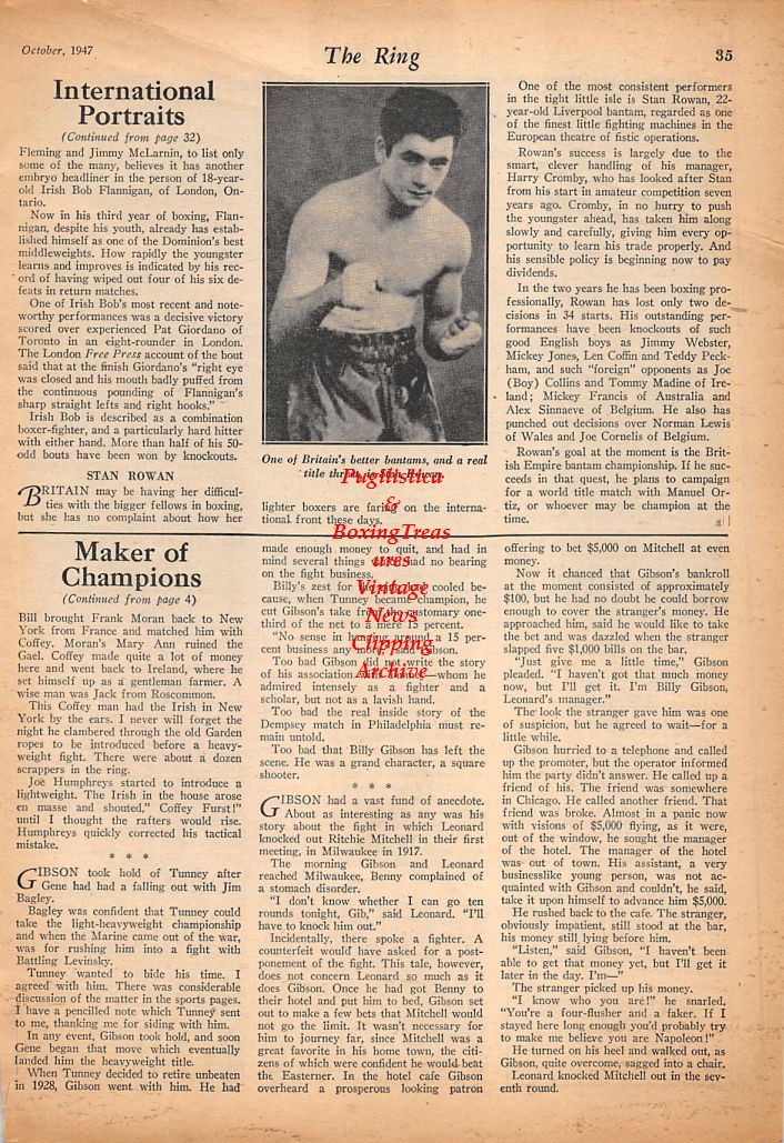 Boxing News Clipping #488 - Ike Williams vs. Bob Montgomery, Stan Rowan