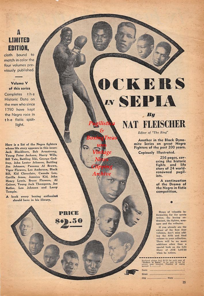 Boxing News Clipping #491 - Billy Thompson, Dolph Quijano, Tony Mar, Bobby Plant, Sockers In Sepia