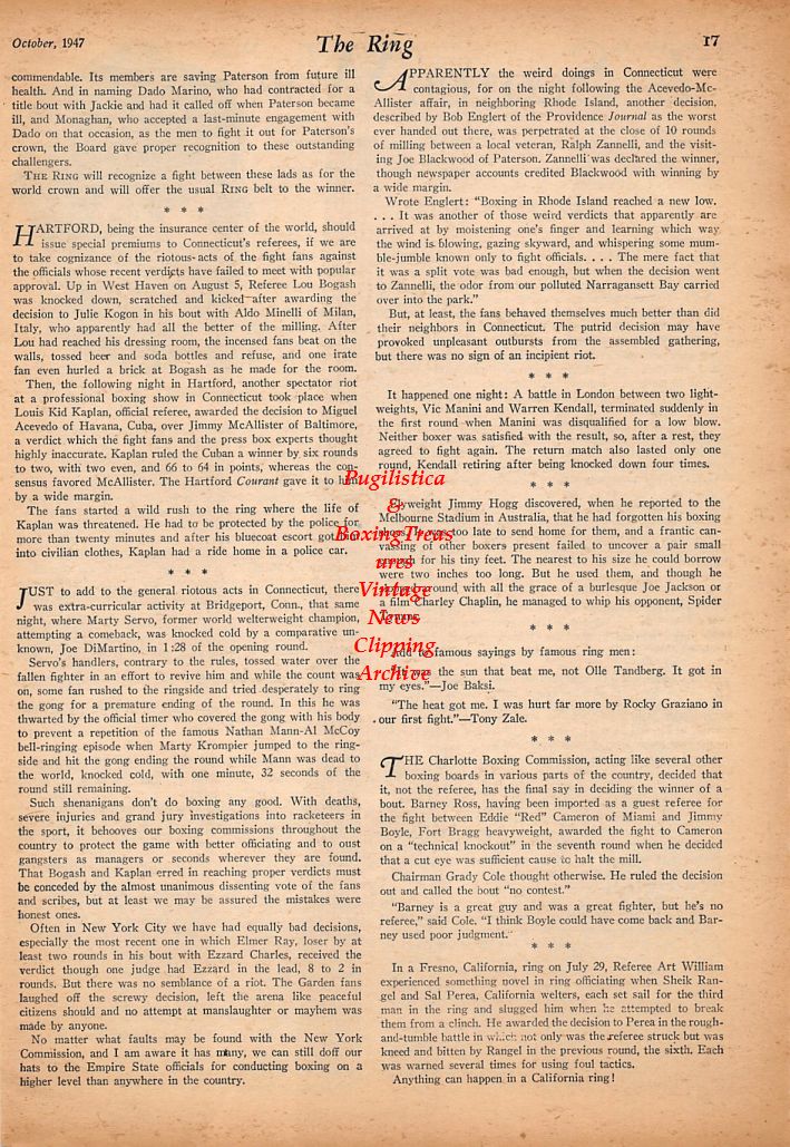 Boxing News Clipping #495 - Johnny Dundee