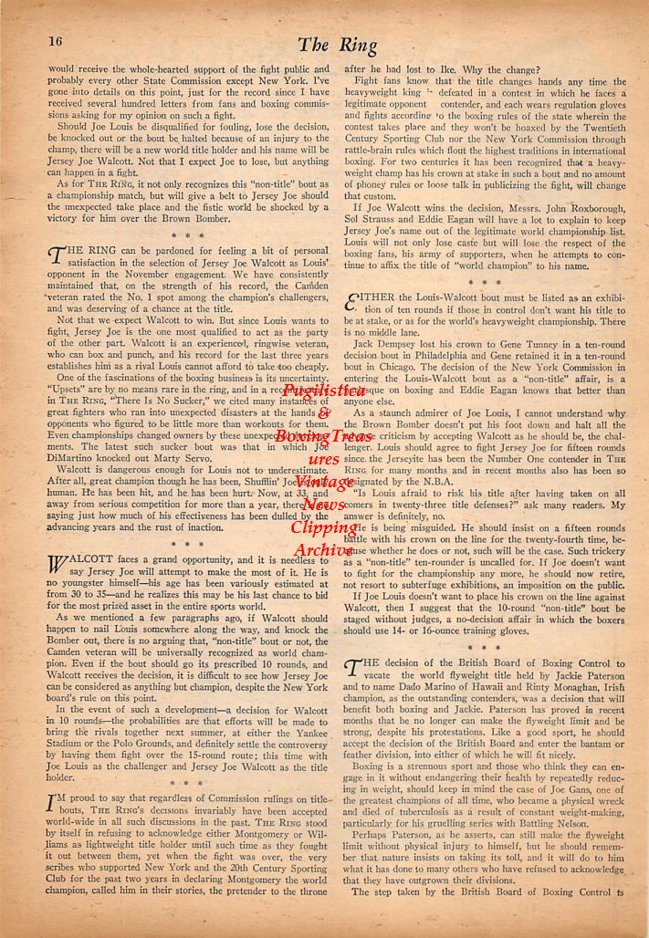 Boxing News Clipping #496 - Tami Mauriello vs. Gus Lesnevich