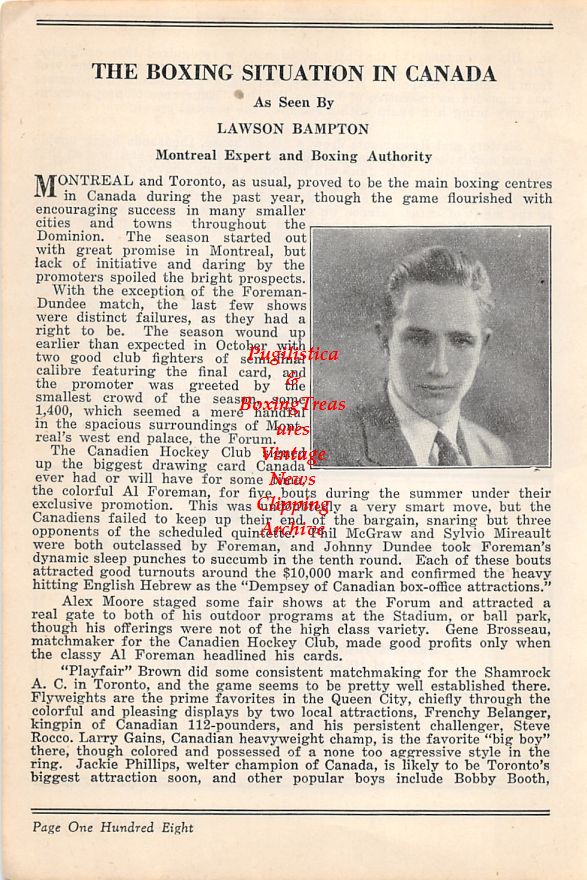 Boxing News Clipping #50 - Lawson Bampton
