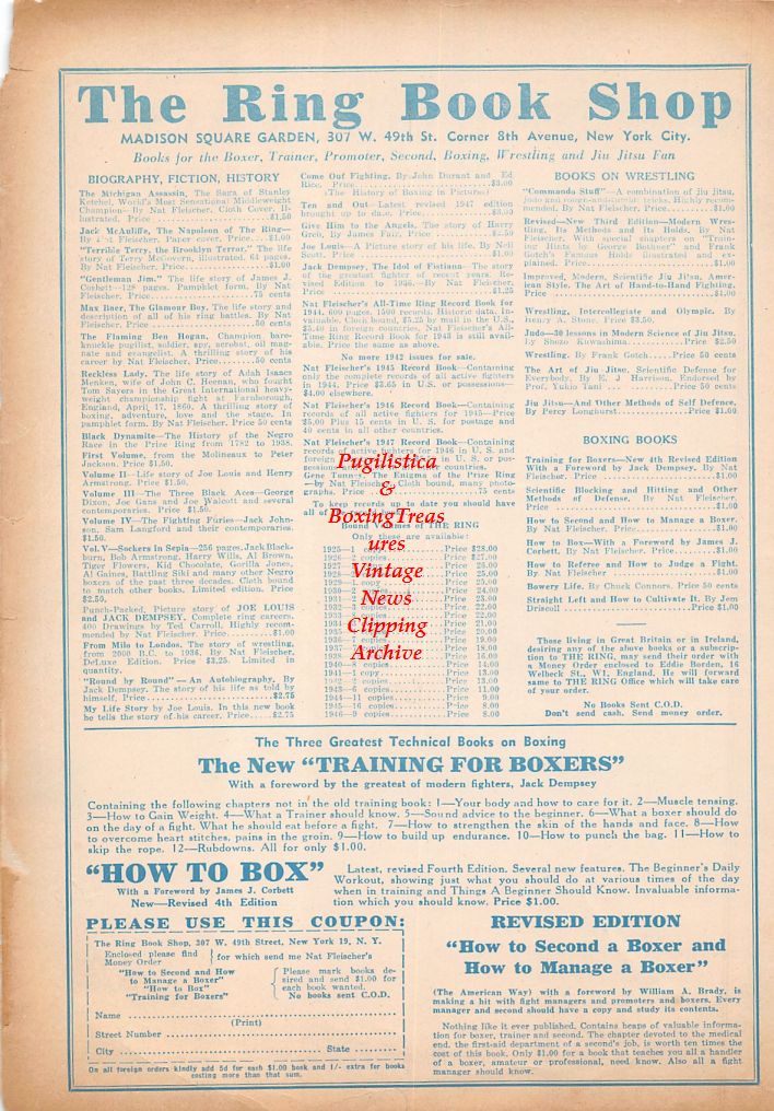 Boxing News Clipping #503 - Rocky Graziano, Stanley Ketchel