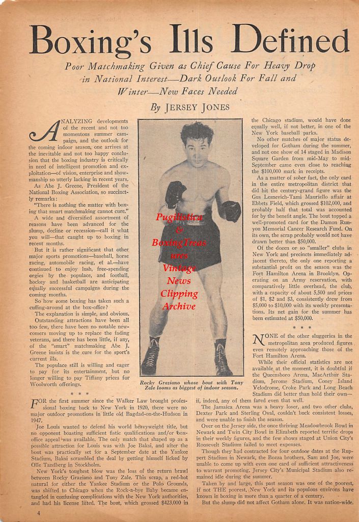 Boxing News Clipping #504 - Rocky Graziano