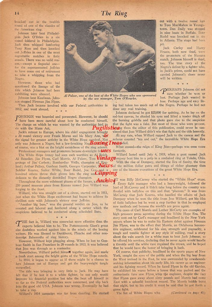 Boxing News Clipping #509 - Carl Morris, Frank Moran, Al Palzer