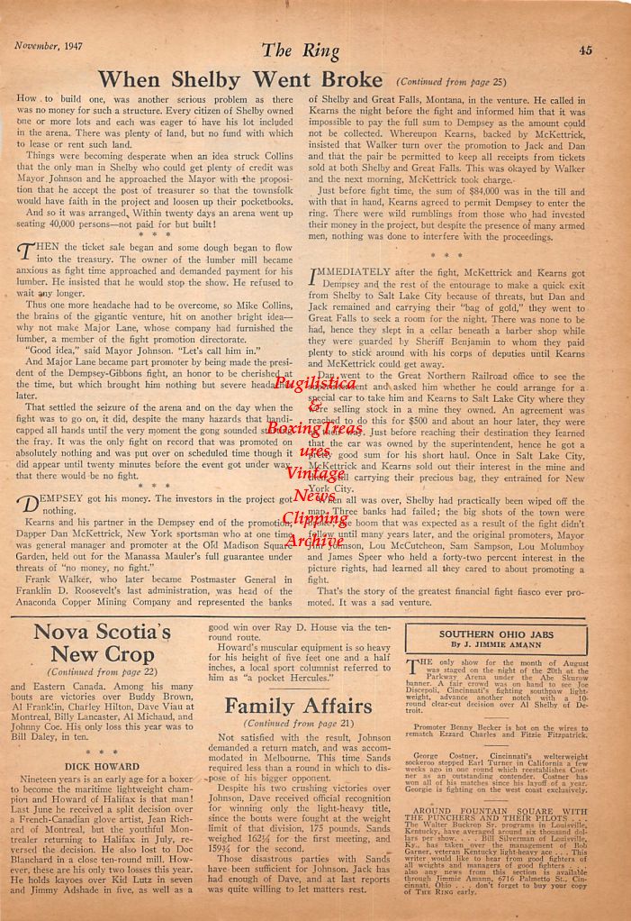 Boxing News Clipping #517 - Kid Ruckenstein