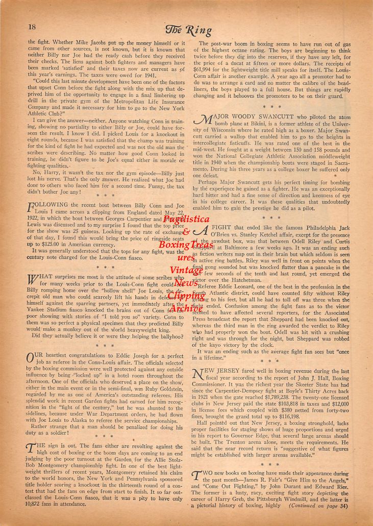 Boxing News Clipping #525 - Marcel Cerdan