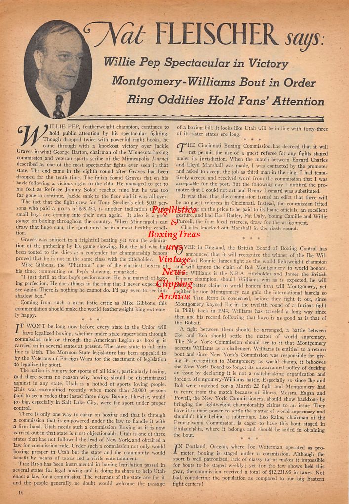 Boxing News Clipping #540 - Al McCoy, Terry McGovern, Bob Olin, Paul Berlenbach