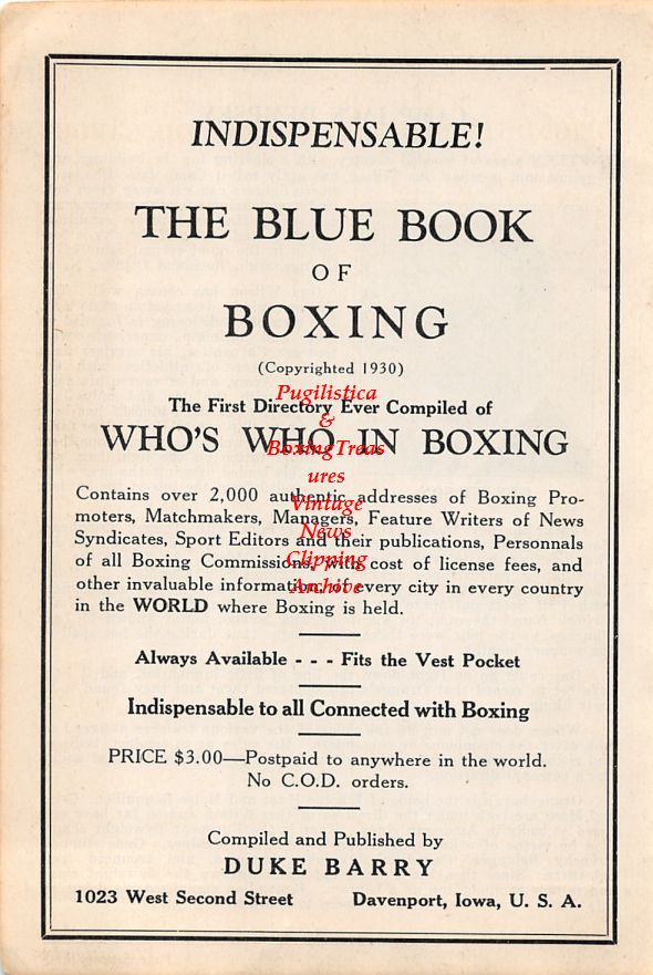 Boxing News Clipping #55 - Gus Wilson