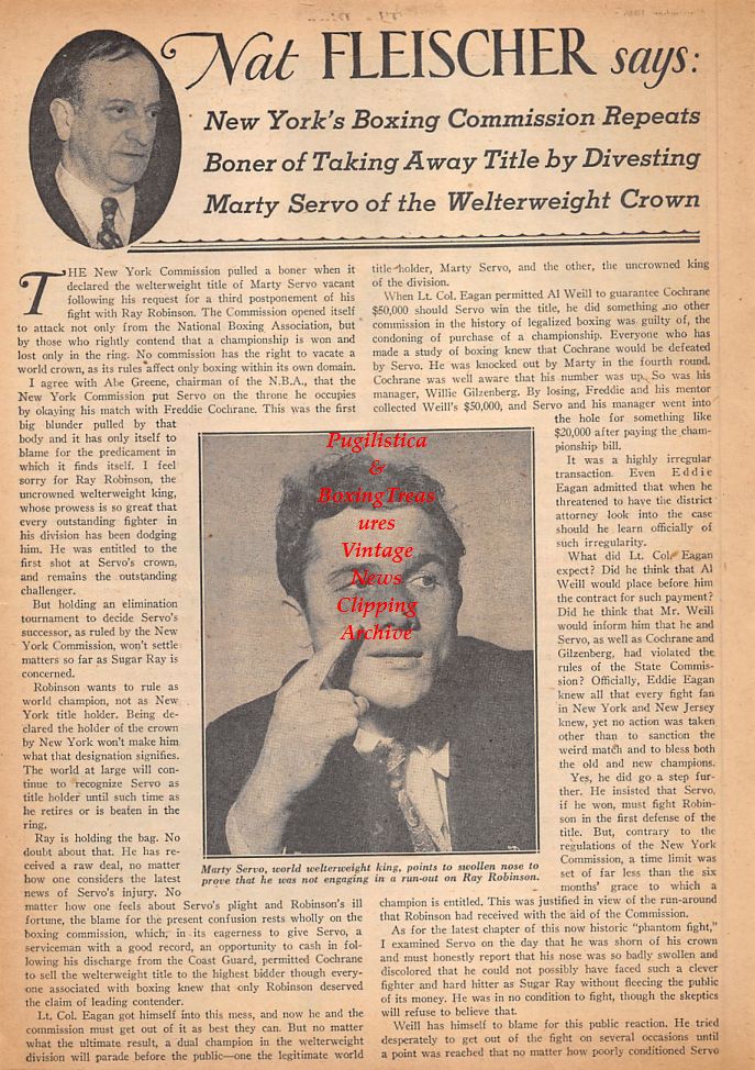 Boxing News Clipping #550 - Marty Servo, Jack Dempsey vs. Various Opponents