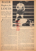 Boxing News Clipping #553 - Joe Louis vs. Max Baer, Johnny Greco
