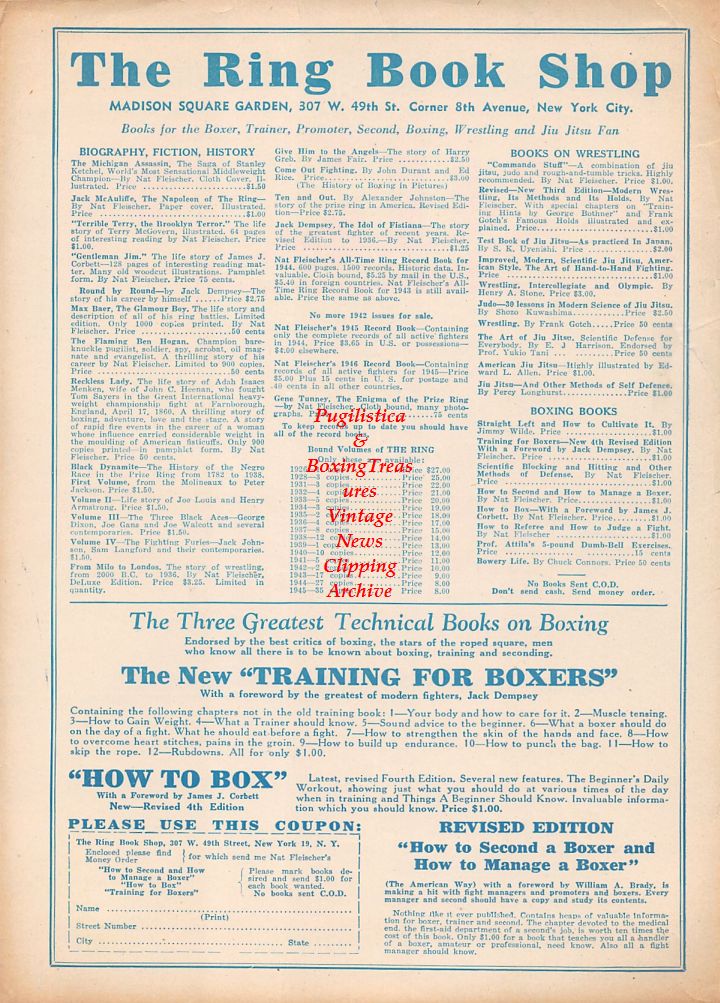 Boxing News Clipping #557 - Tony Zale vs. Rocky Graziano