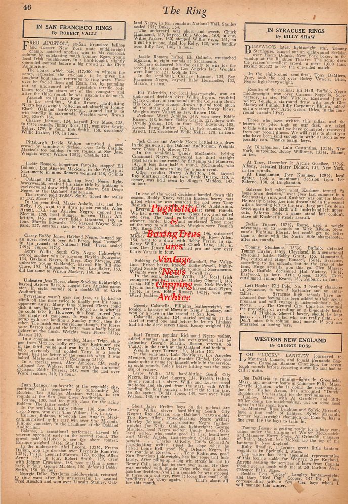 Boxing News Clipping #559  - Marcel Cerdan vs. Georgie Abrams
