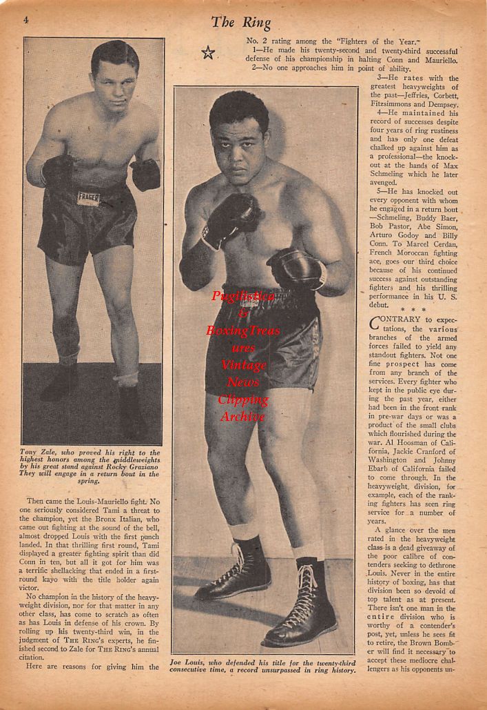 Boxing News Clipping #560 - Tony Zale, Joe Louis