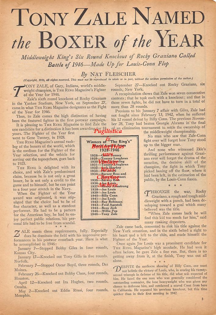 Boxing News Clipping #560 - Tony Zale, Joe Louis