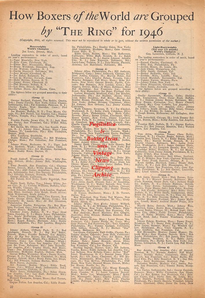 Boxing News Clipping #569 - Herbie Kronowitz, Danny Carabella, Jackie Connelly, Tony Bertucci