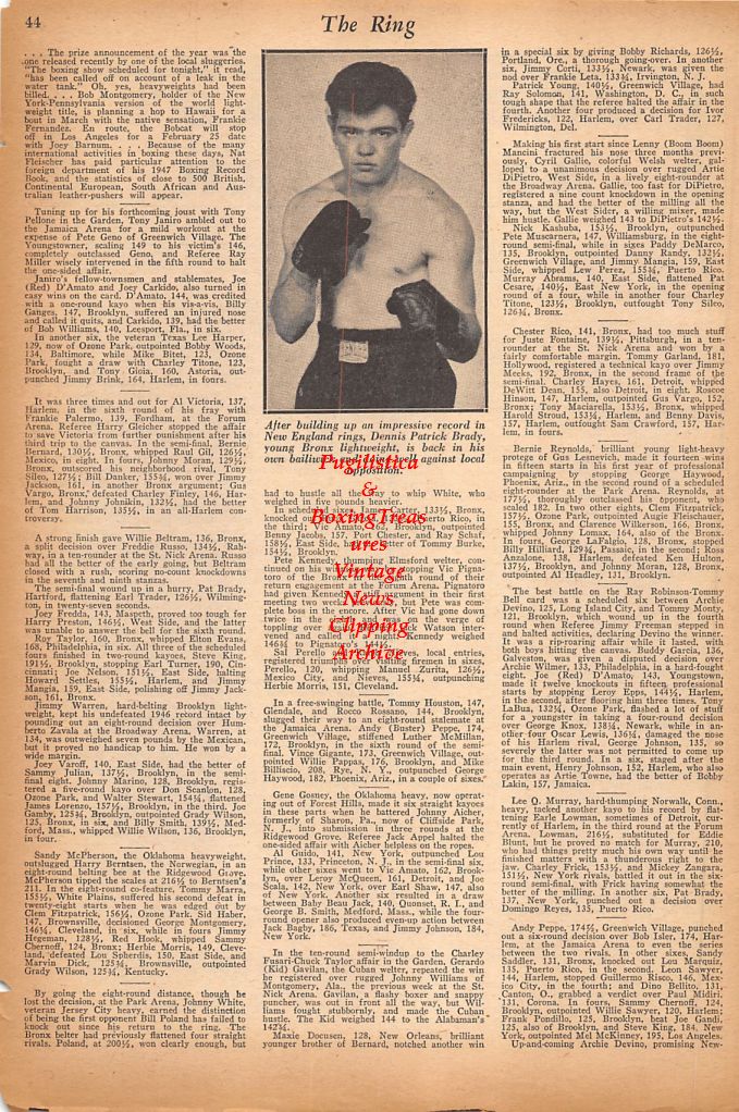 Boxing News Clipping #574 - Dennis Patrick Brady