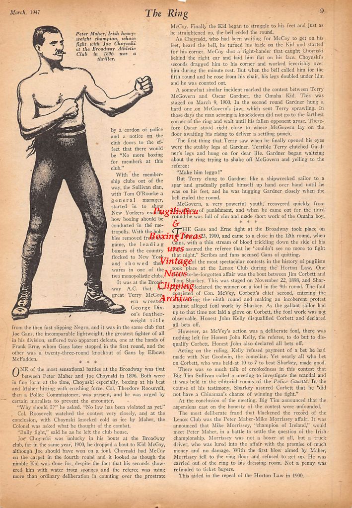 Boxing News Clipping #579 - Peter Maher, "Sable Sockers To The Fore"