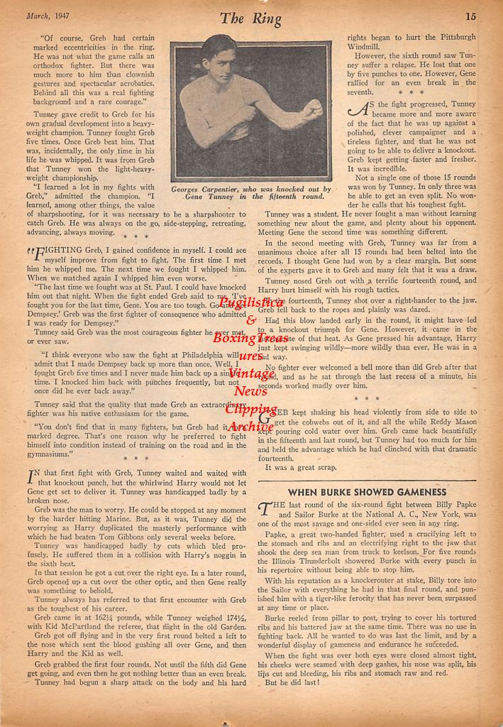 Boxing News Clipping #582 - Harold Dade vs. Manuel Ortiz, Georges Carpentier
