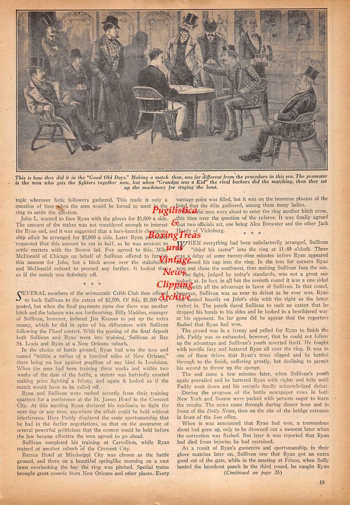 Boxing News Clipping #584 - Tex Rickard, John Reed Kilpatrick
