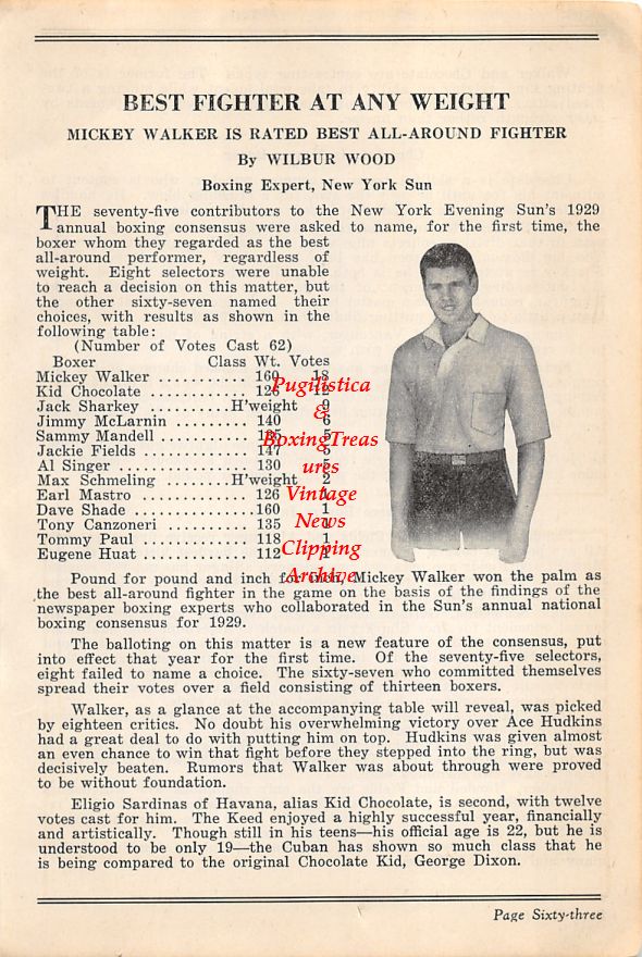 Boxing News Clipping #59 - Mickey Walker
