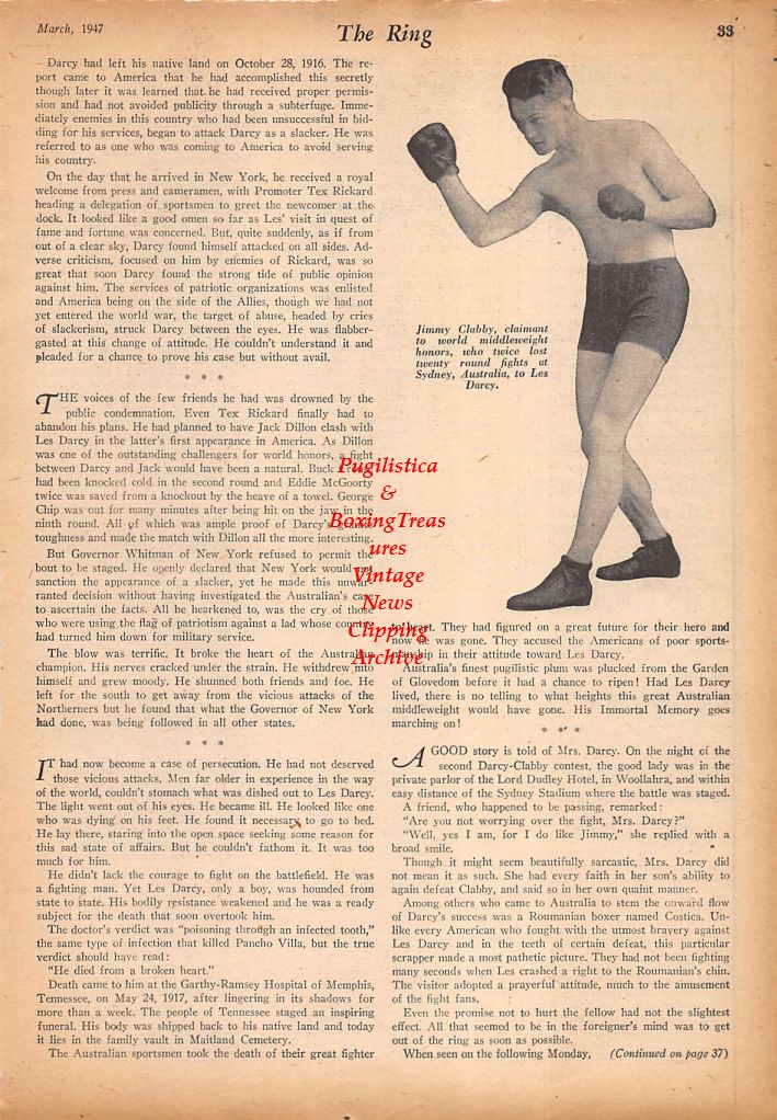 Boxing News Clipping #591 - Jimmy Clabby