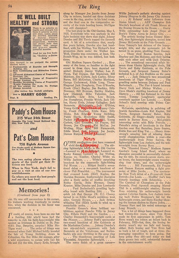 Boxing News Clipping #591 - Jimmy Clabby