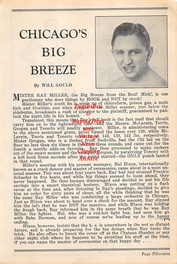 Boxing News Clipping #60 - Ray Miller